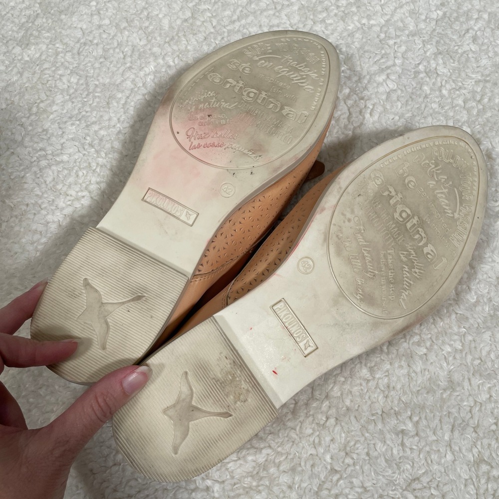 Pikolinos Santorini Oxford Flats Nude Leather Perforated Tassels Twee 42 US 12 - Picture 8 of 10
